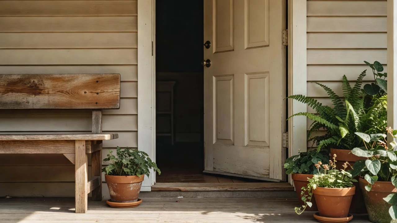 The open front door of a residential recovery home